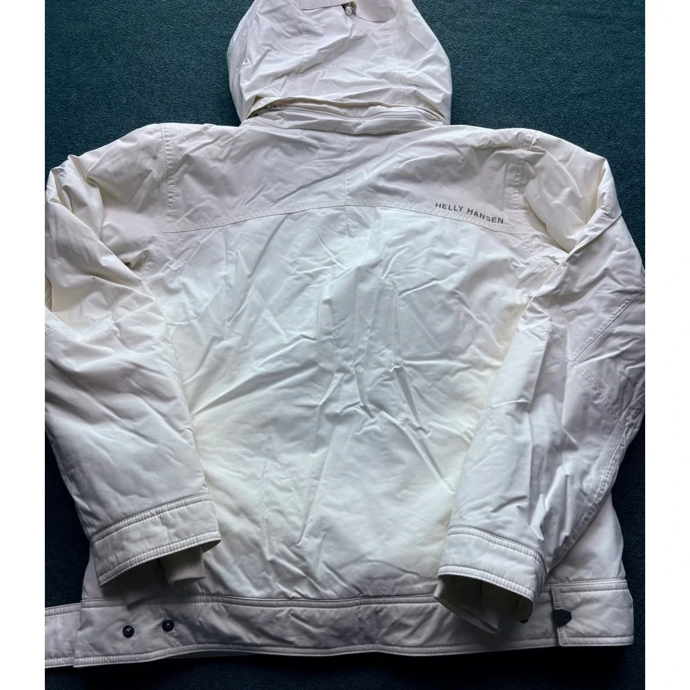 Helly Hansen Helly Tech Waterproof Ski Jacket Womens Large White Hooded Coat
